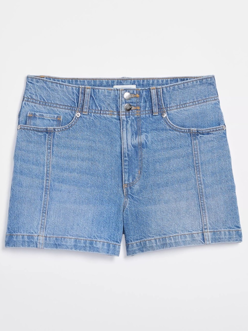 Loft Rivete Curvy Seamed High Rise Denim Shorts in Mid Wash Size 27 - Picture 3 of 3